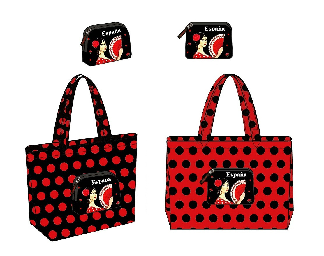 Bolsa de compra plegable lunares 