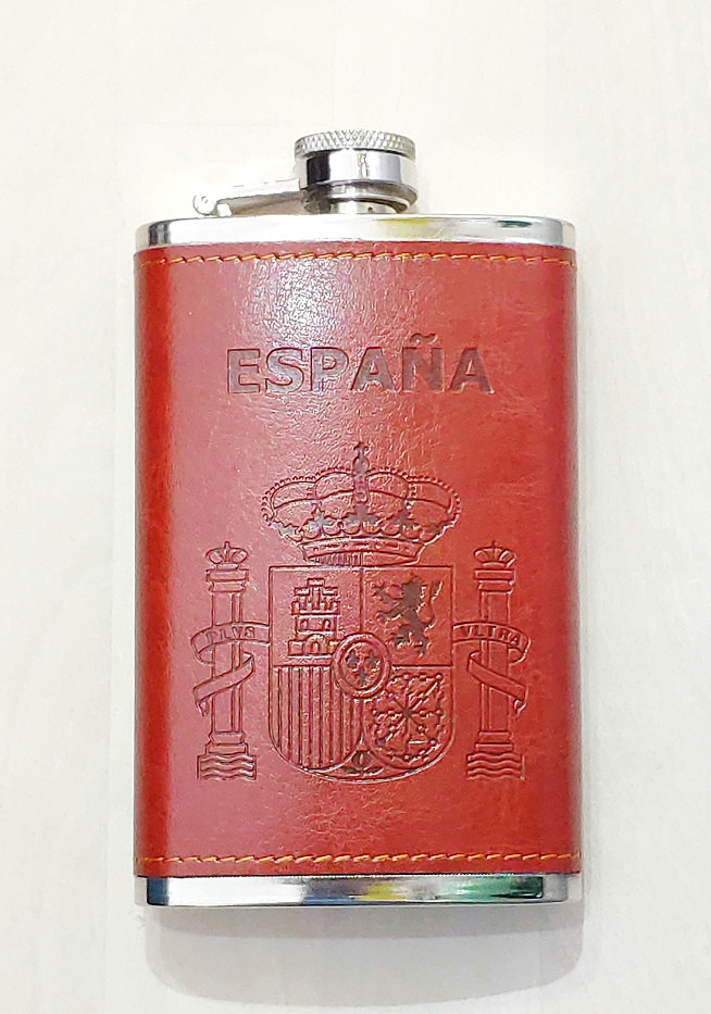 Petaca de acero inoxidable escudo de España