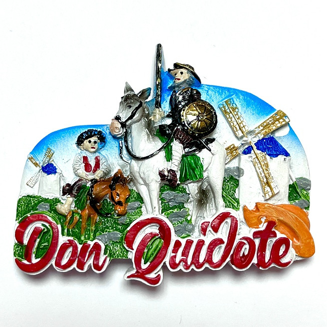 Imán resina Quijote y Sancho