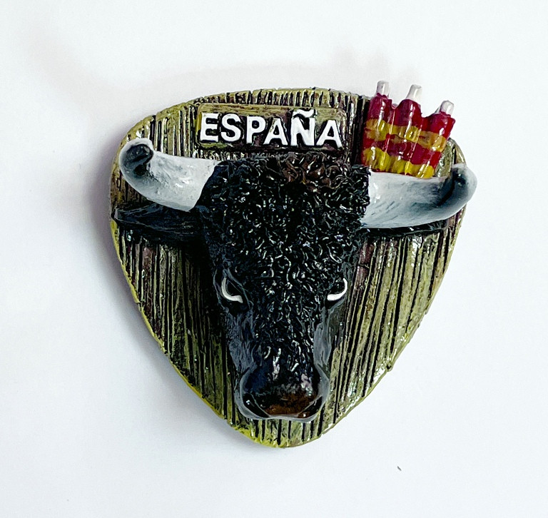 Imán resina cabeza de toro