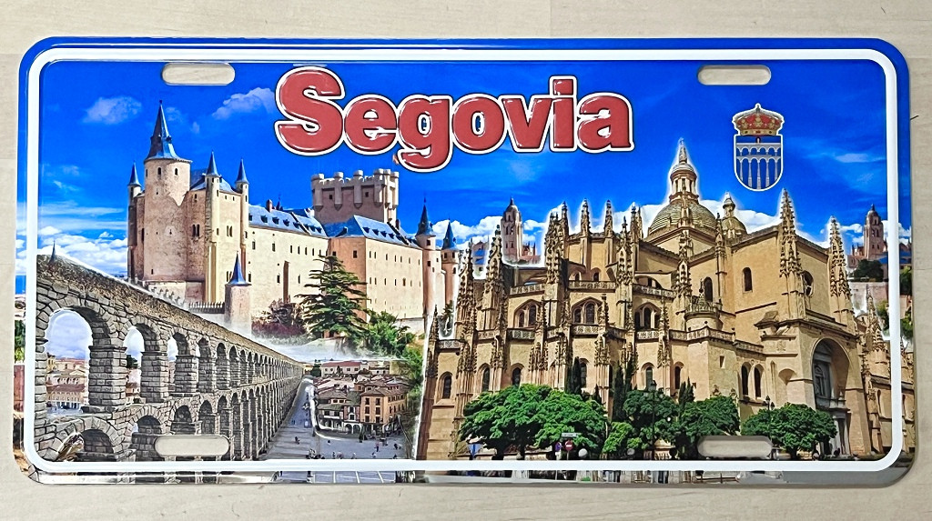 placa de matrícula metálica Segovia