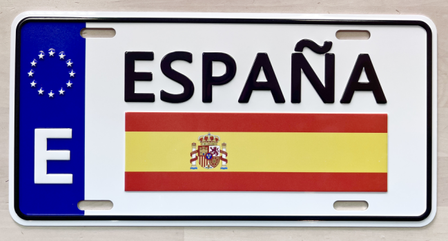 placa matrícula España de aluminio