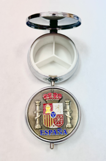Pastillero redondo con el escudo de España