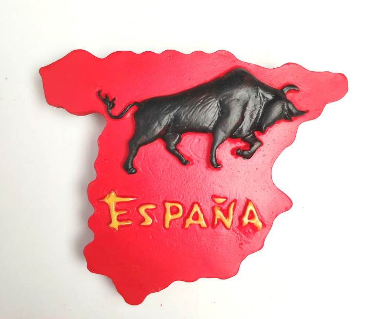Imán resina toro en mapa