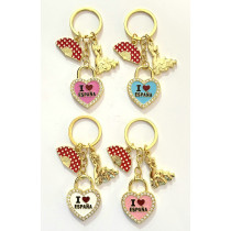 12 llaveros de España con brillantes