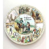 Plato metal Don Quijote y Sancho