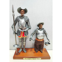 Don Quijote y Sancho color plata vieja