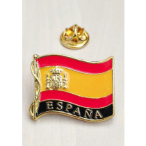 Pin bandera de España negra