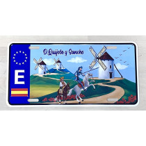 placa matrícula Don Quijote de aluminio