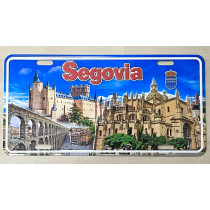 placa de matrícula metálica Segovia