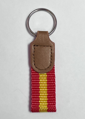 Llavero cinta de nylon y polipiel bandera España