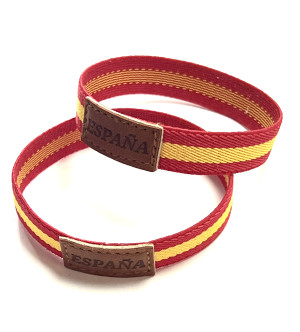Tubo 25 pulseras de España bandera ancha 