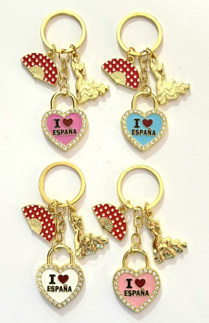 12 llaveros de España con brillantes