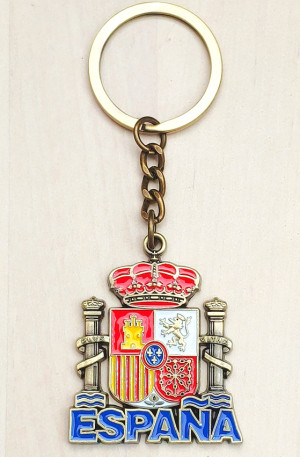Llavero letra azul escudo de España