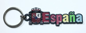 Llavero metal negro letra España