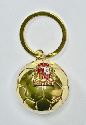 Llavero dorado pelota de fútbol de España 