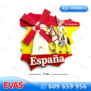 Imán resina Don Quijote y mapa España
