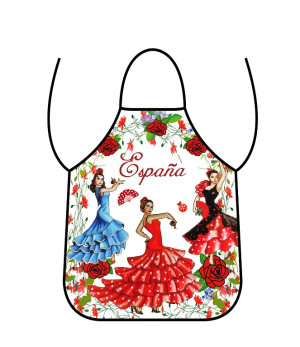Delantal de tela con bailarinas